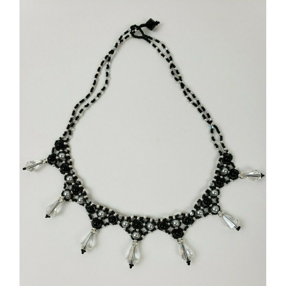 Handmade 19" Necklace w/ Multi Crystal Pendant Style Glass Beads